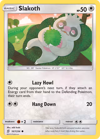Slakoth 167/236 Pokemon card