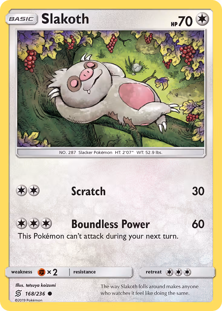 Slakoth 168/236 Pokemon card