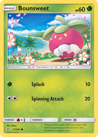 Bounsweet 17/236 Pokemon card
