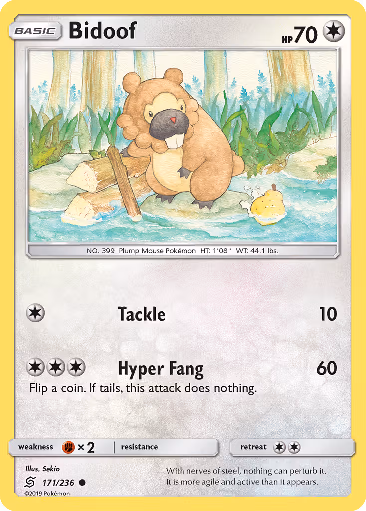 Bidoof 171/236 Pokemon card