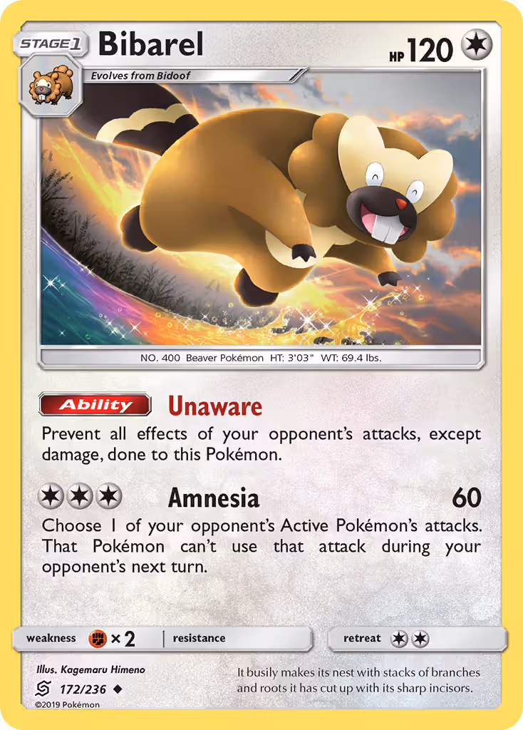 Bibarel 172/236 Pokemon card