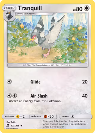 Tranquill 175/236 Pokemon card