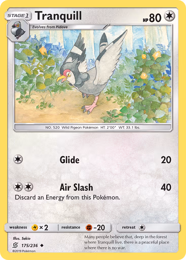 Tranquill 175/236 Pokemon card