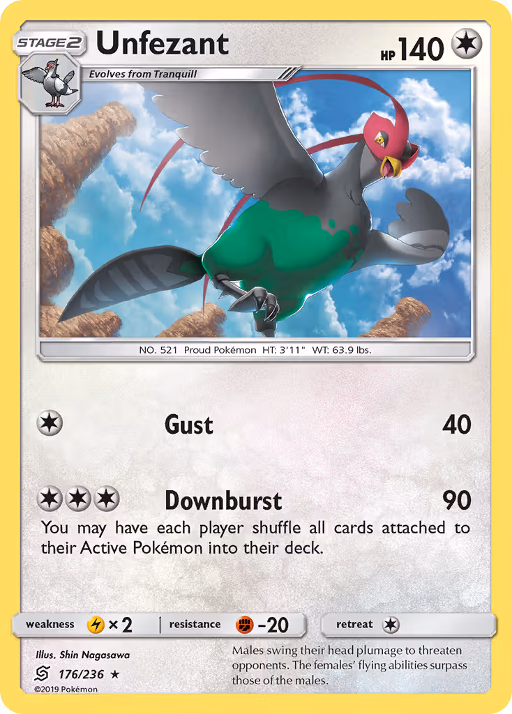 Unfezant 176/236 Pokemon card