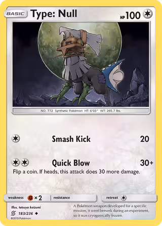 Type: Null 183/236 Pokemon card