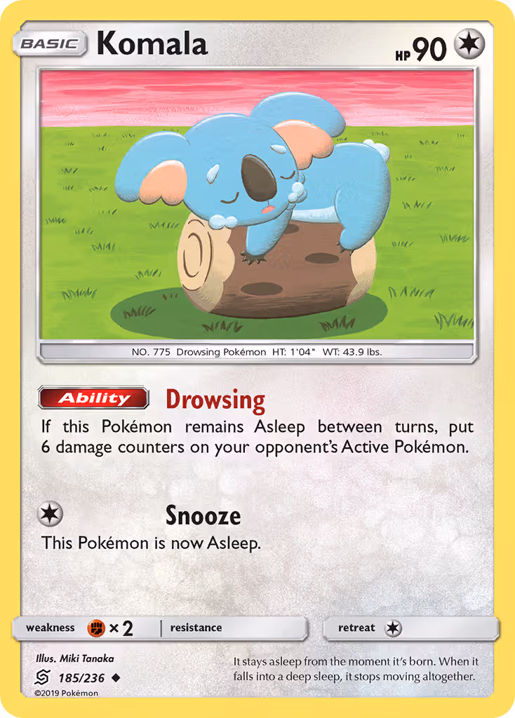 Komala 185/236 Pokemon card