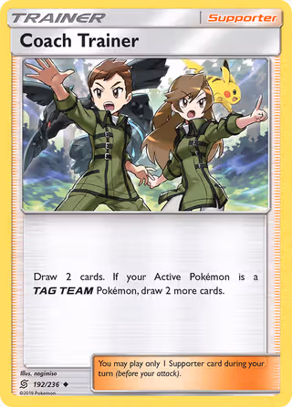 Coach Trainer 192/236 Pokemon card