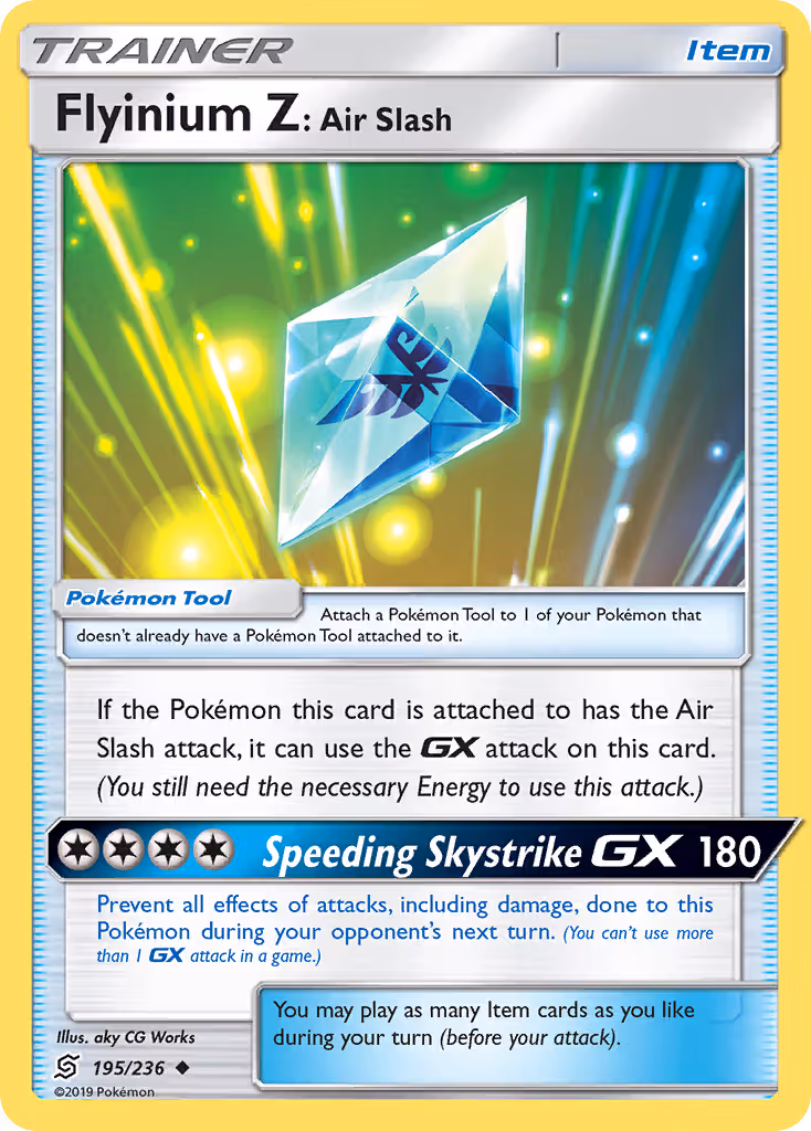 Flyinium Z: Air Slash 195/236 Pokemon card