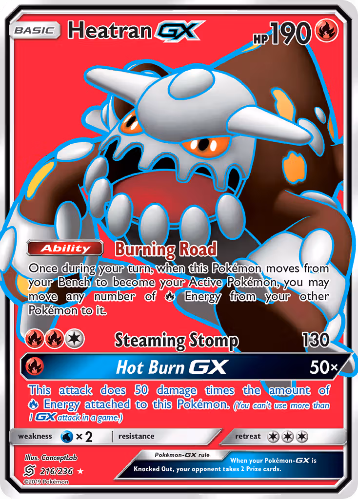 Heatran GX 216/236 Pokemon card