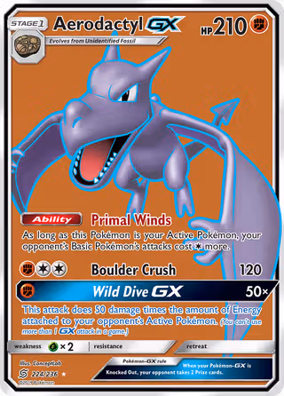 Aerodactyl GX 224/236 Pokemon card