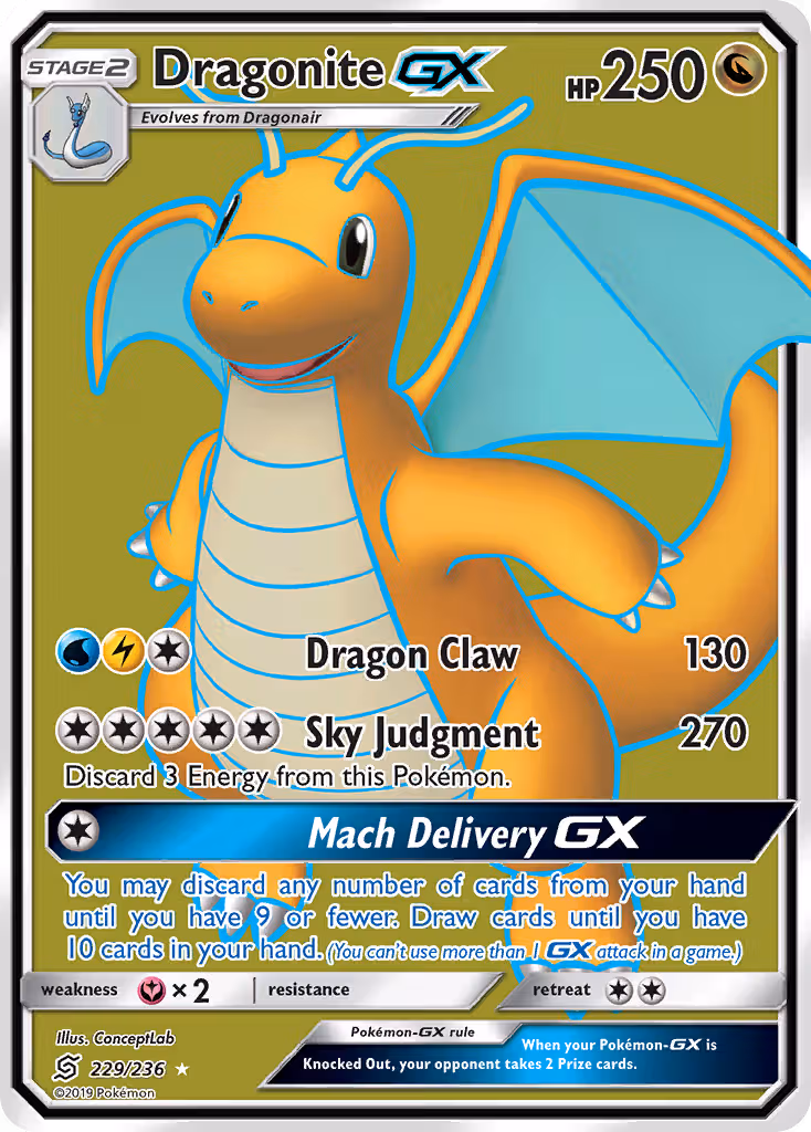 Dragonite GX 229/236 Pokemon card