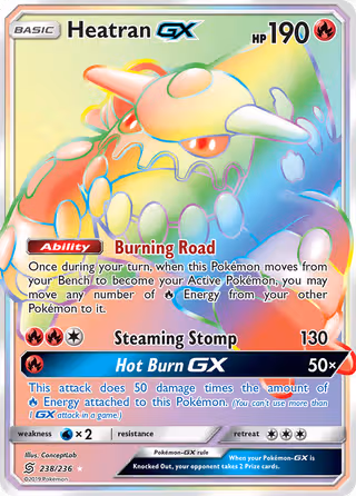 Heatran GX 238/236 Pokemon card
