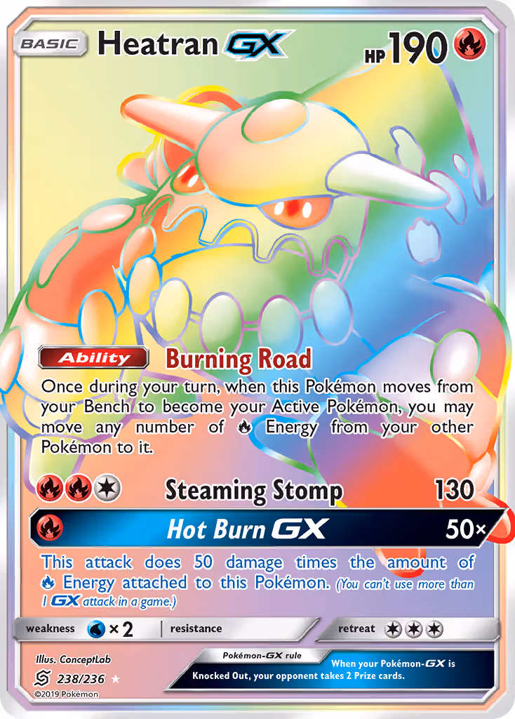 Heatran GX 238/236 Pokemon card