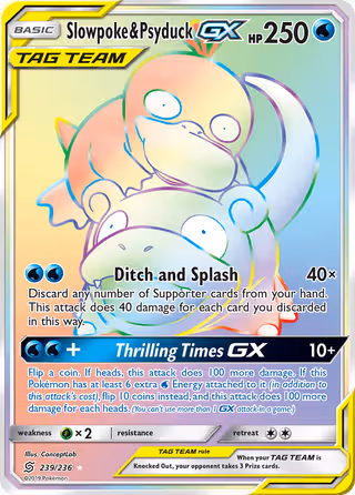 Slowpoke & Psyduck GX 239/236 Pokemon card