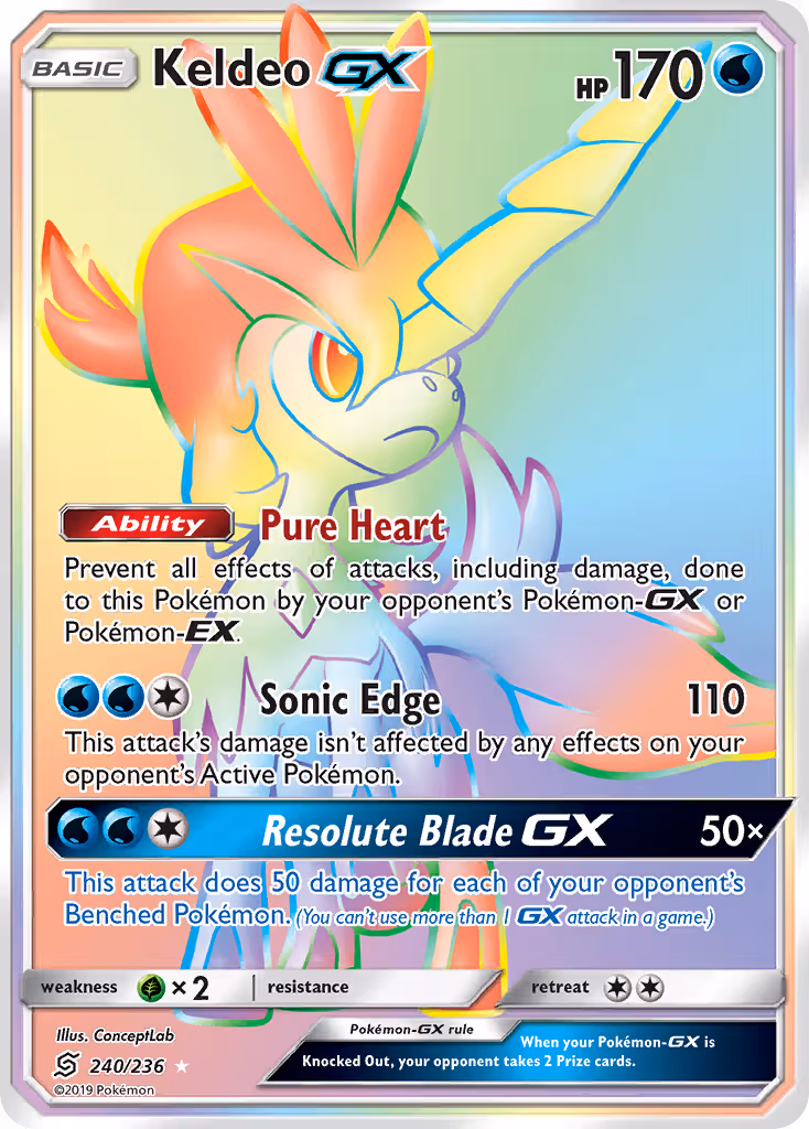 Keldeo GX 240/236 Pokemon card
