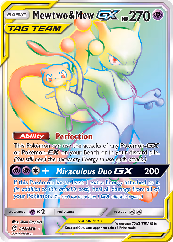 Mewtwo & Mew GX 242/236 Pokemon card