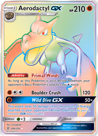 Aerodactyl GX 244/236 Pokemon card