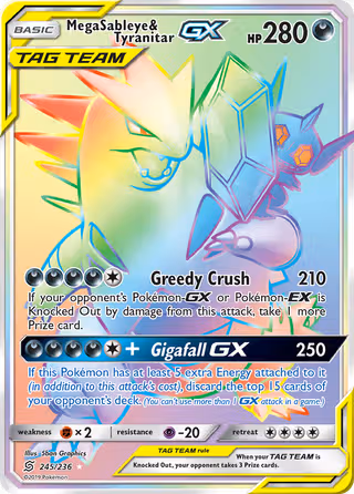 Mega Sableye & Tyranitar GX 245/236 Pokemon card