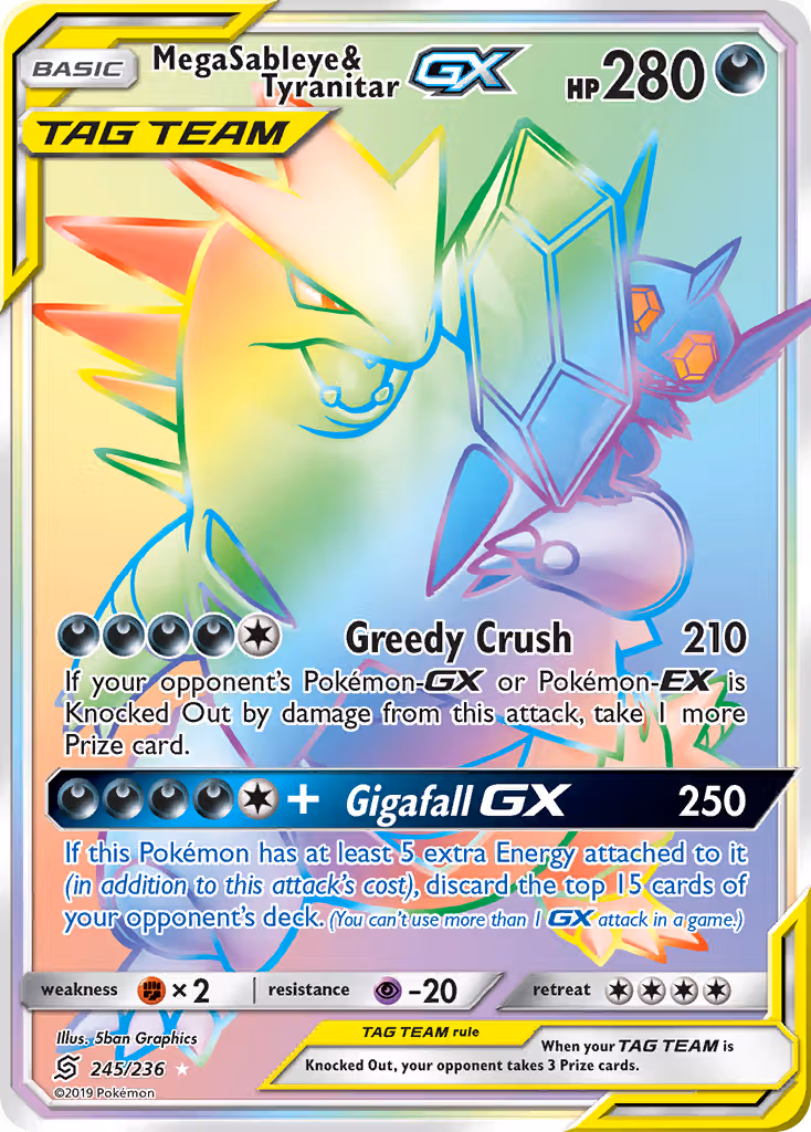 Mega Sableye & Tyranitar GX 245/236 Pokemon card