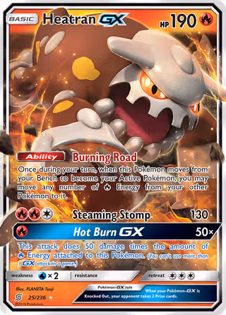 Heatran GX 25/236 Pokemon card
