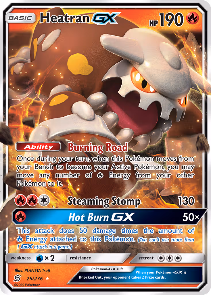 Heatran GX 25/236 Pokemon card