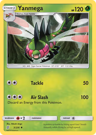 Yanmega 3/236 Pokemon card