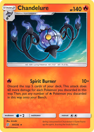 Chandelure 30/236 Pokemon card