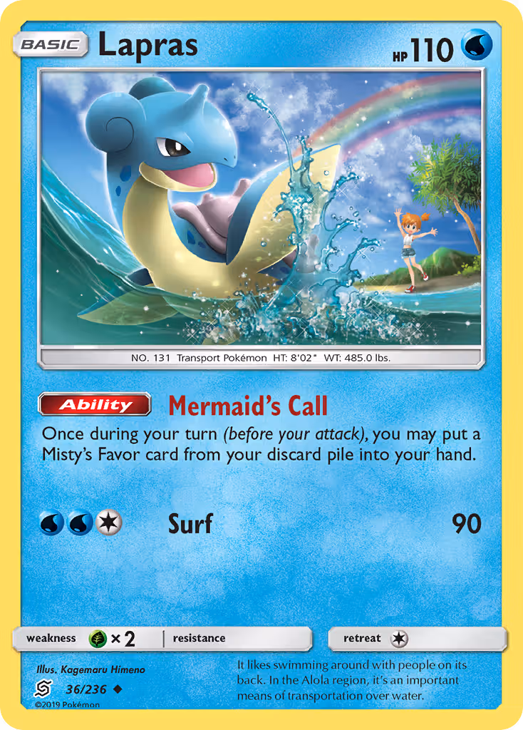 Lapras 36/236 Pokemon card