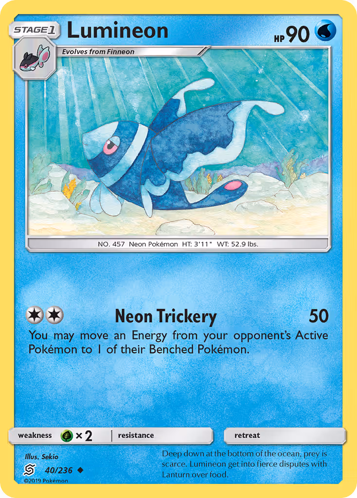 Lumineon 40/236 Pokemon card