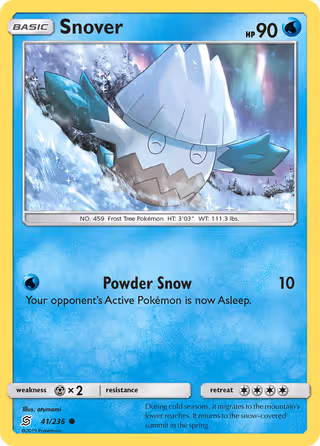 Snover 41/236 Pokemon card