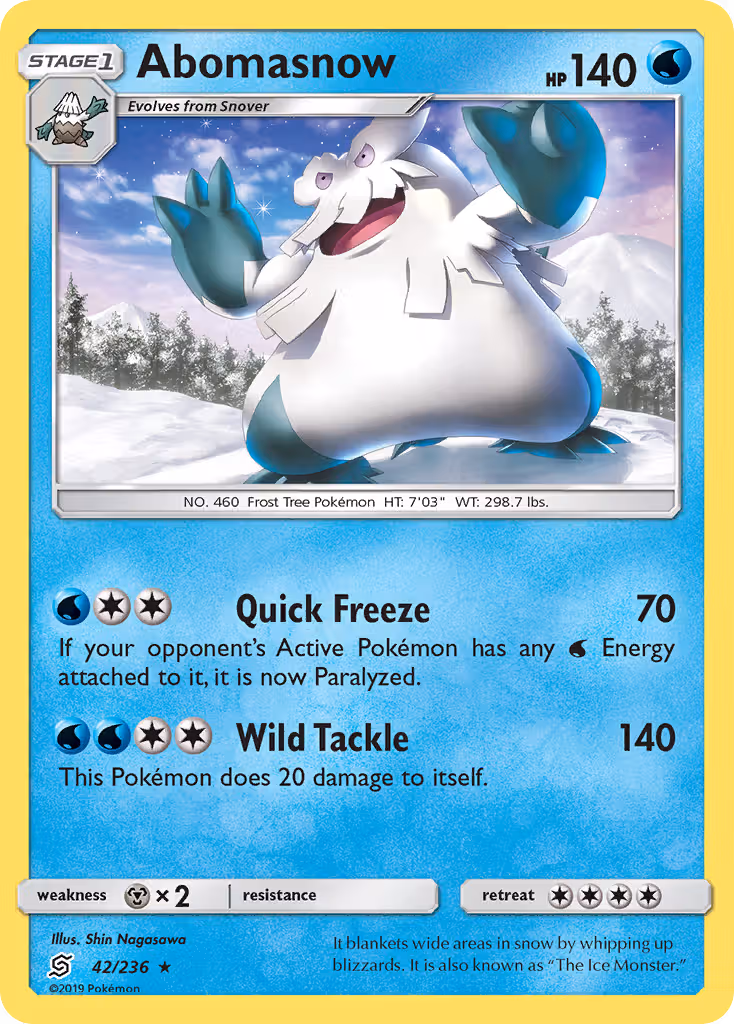 Abomasnow 42/236 Pokemon card
