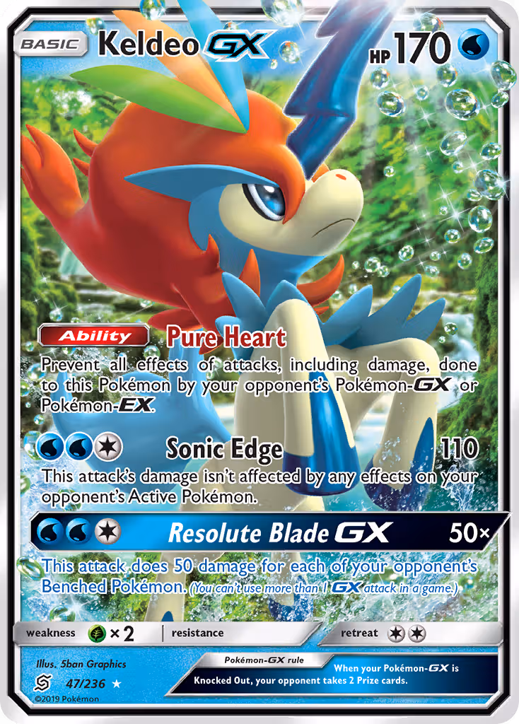 Keldeo GX 47/236 Pokemon card