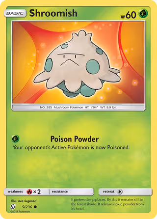 Shroomish 5/236 Pokemon card