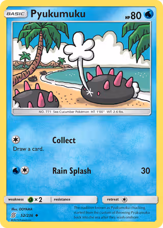 Pyukumuku 52/236 Pokemon card