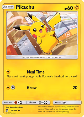 Pikachu 55/236 Pokemon card