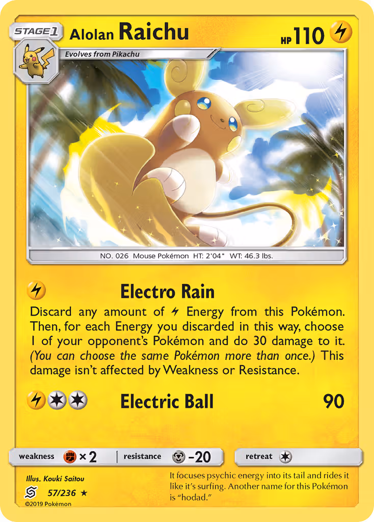 Alolan Raichu 57/236 Pokemon card