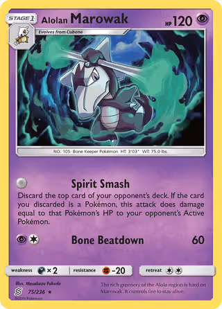 Alolan Marowak 75/236 Pokemon card
