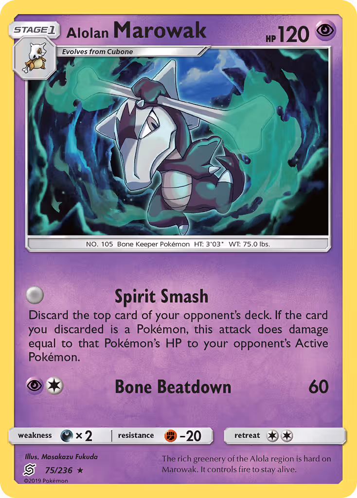 Alolan Marowak 75/236 Pokemon card