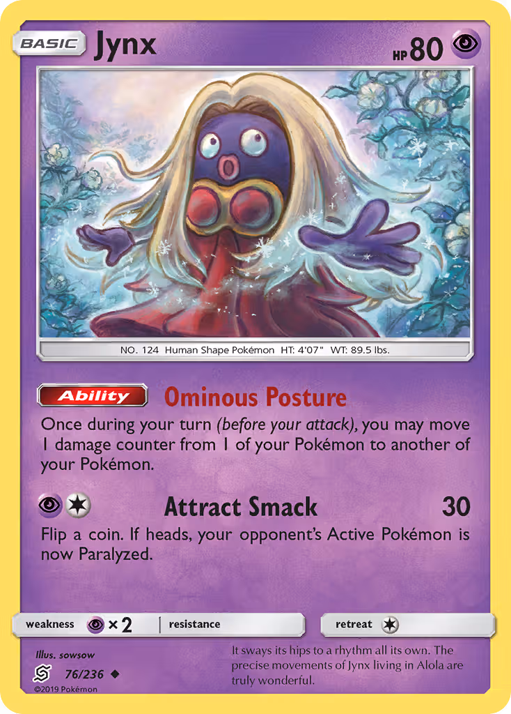 Jynx 76/236 Pokemon card