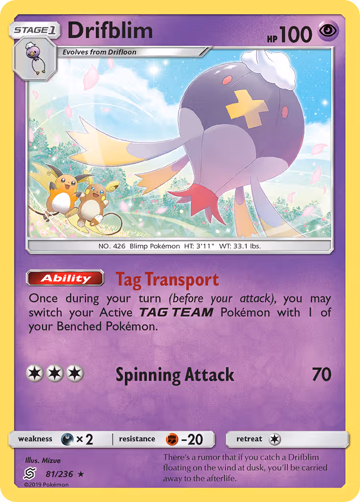 Drifblim 81/236 Pokemon card