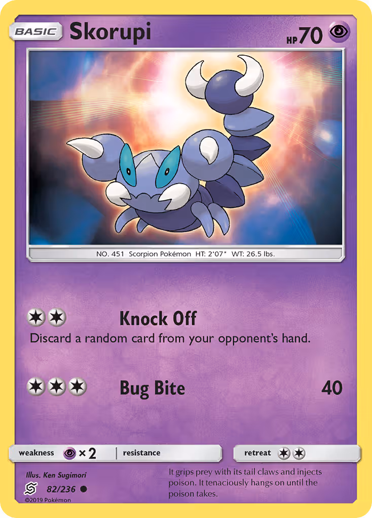 Skorupi 82/236 Pokemon card