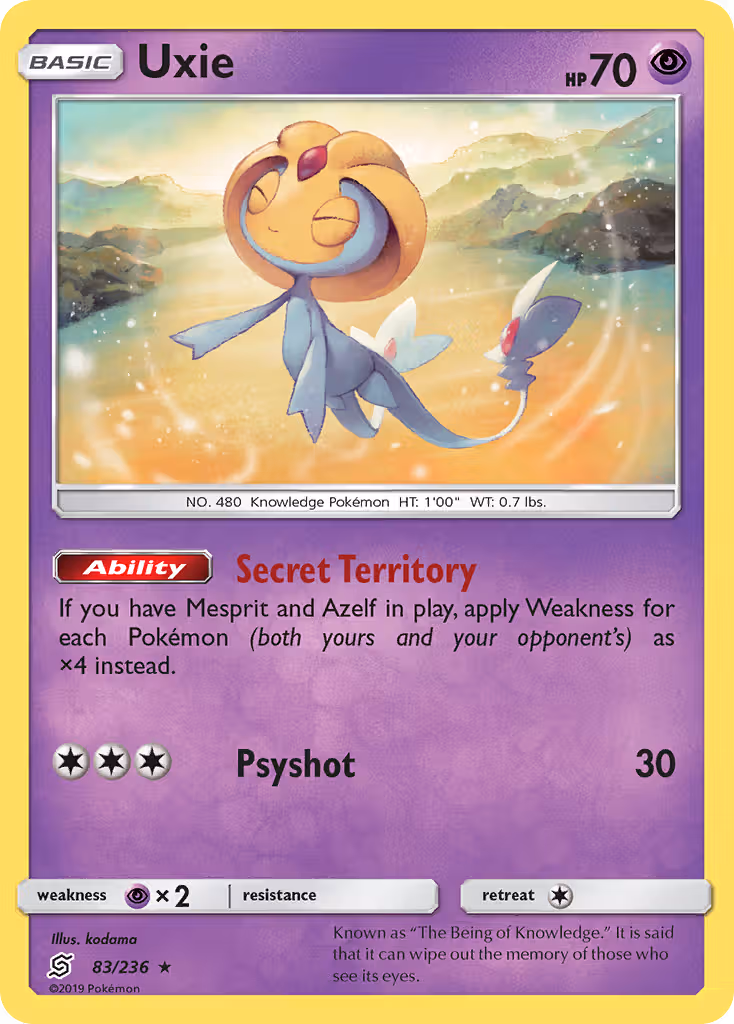 Uxie 83/236 Pokemon card