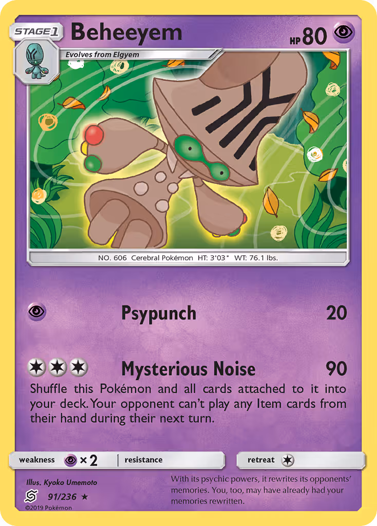 Beheeyem 91/236 Pokemon card