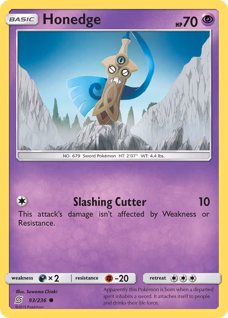 Honedge 93/236 Pokemon card