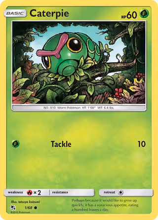Caterpie 1/68 Pokemon card