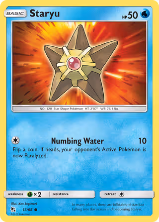 Staryu 13/68 Pokemon card