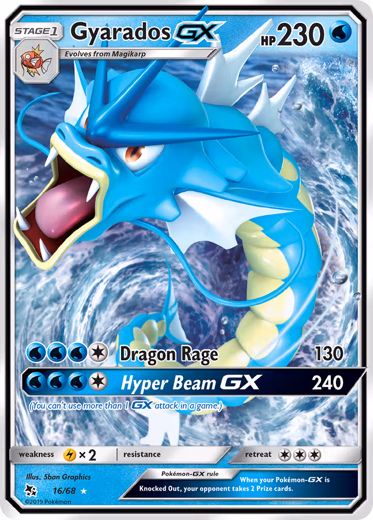 Gyarados GX 16/68 Pokemon card