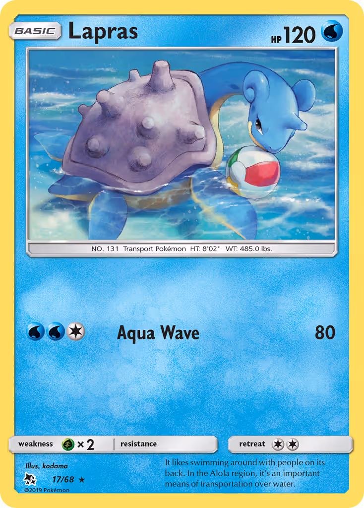 Lapras 17/68 Pokemon card