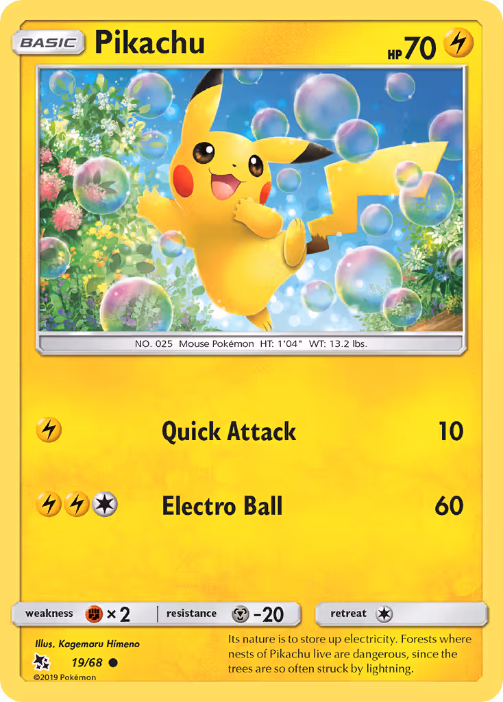 Pikachu 19/68 Pokemon card
