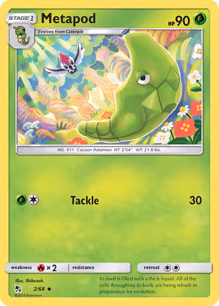 Metapod 2/68 Pokemon card